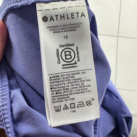 Athleta Pants Womens 18 Adonis Purple Arrival Crop Stretch Sporty Commute Travel - Picture 5 of 12